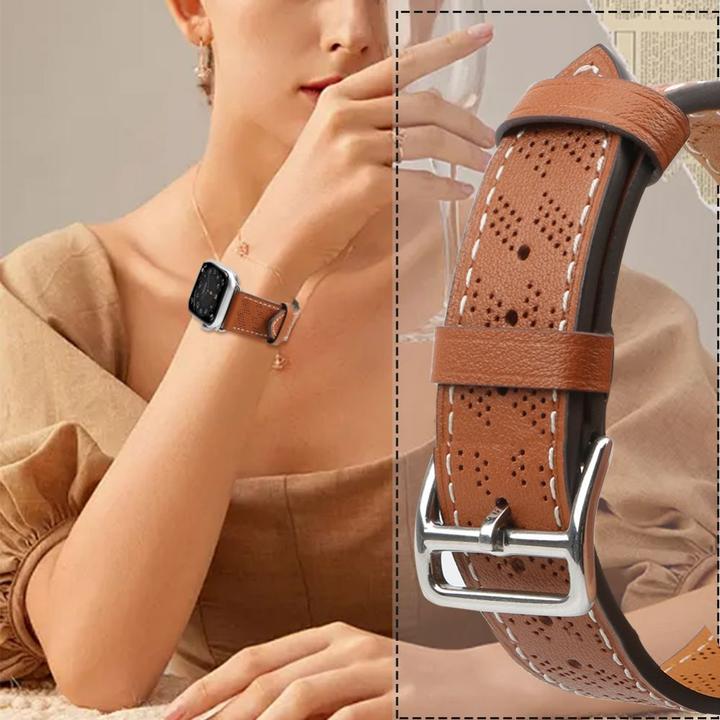 Produktbild Hurtel Armband Leder Lederarmband Apple Watch Ultra, SE, 9, 8, 7, 6, 5, 4, 3, 2, 1 (49, 45, 44, 42 mm) Band (Naturleder)