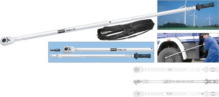Actual product image HAZET Torque spanner 6160-1CTCAL - Tolerance: 3% - Square solid 25 mm (1 in.) (1/4", 600 Nm, 1600 Nm)