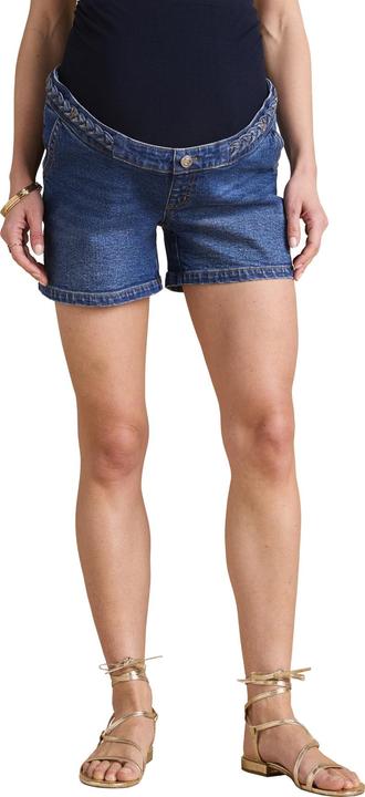 Envie de Fraise Umstands-Jeansshorts mit Flechtakzent, Einsatz abnehmbar