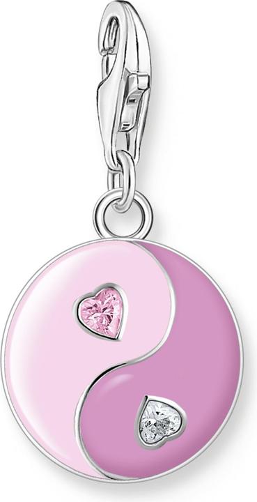 Thomas Sabo Charm-Anhänger Pinker Yin & Yang mit Steine Silber (925er Silber, Emaille)