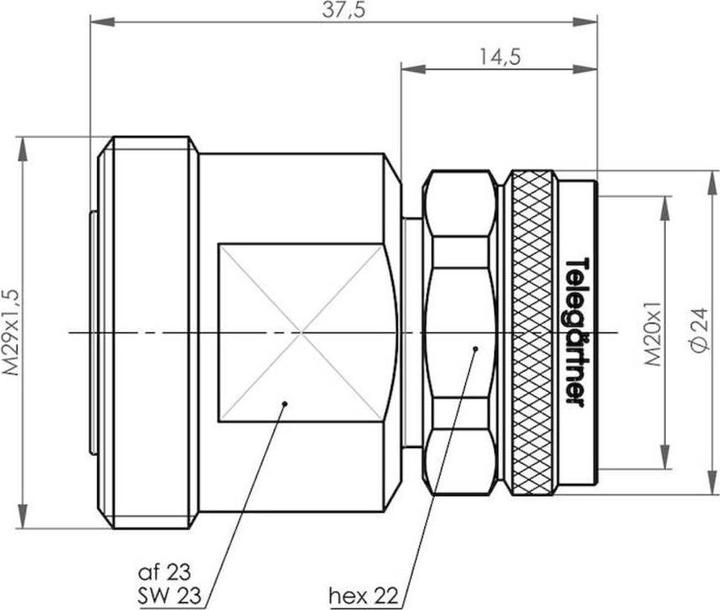 Produktbild Telegärtner Adapter 4.3-10-St./7-16-Buchse