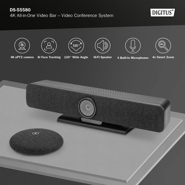 Actual product image Digitus 4K All-in-One Video Bar – Video Conference System