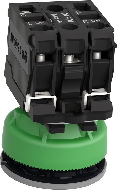 Produktbild Schneider Electric Leuchtdrucktaster kompl Flush Kunstst or 30mm 230V IP69K