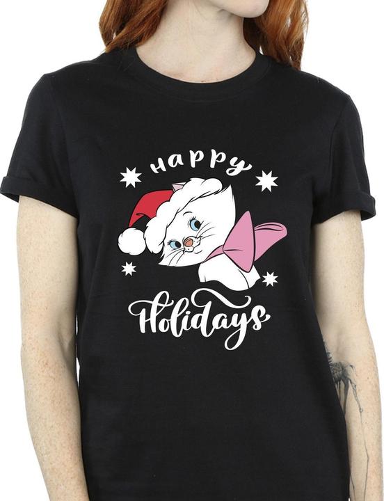 Image du produit Disney Femme/Les femmes The Aristocats Happy Holidays - T-shirt boyfriend en coton (4XL)