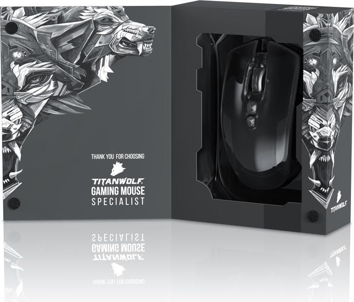 Actual product image Titanwolf Gaming Laser Mouse with 12 programmable buttons | Mouse with 10800 dpi | Polling rate up to 1000Hz (Cable)