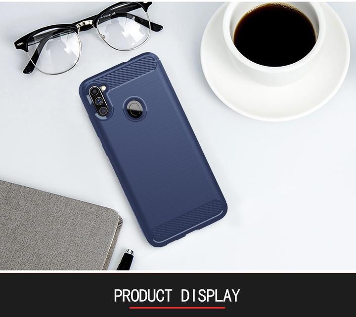 Immagine prodotto Cadorabo TPU Ultra sottile in acciaio inossidabile al carbonio Combi Cover (Samsung Galaxy A11, Samsung Galaxy M11)