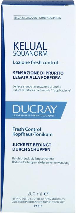 Energie-Label Ducray Kelual Squanorm Kopfhaut-Tonikum beruhigt Kopfhaut und reduziert Schuppen, 200 ml Lösung (200 ml)