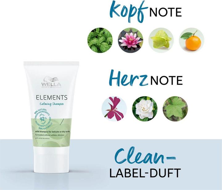 Produktbild Wella Elements Calming Shampoo (30 ml, Flüssiges Shampoo)