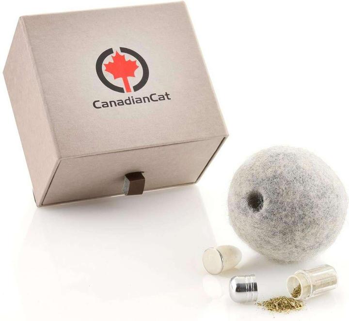 Image du produit CanadianCat Jouet pour chats Balle en feutre avec sac à parfum (Jouet à balle chat)
