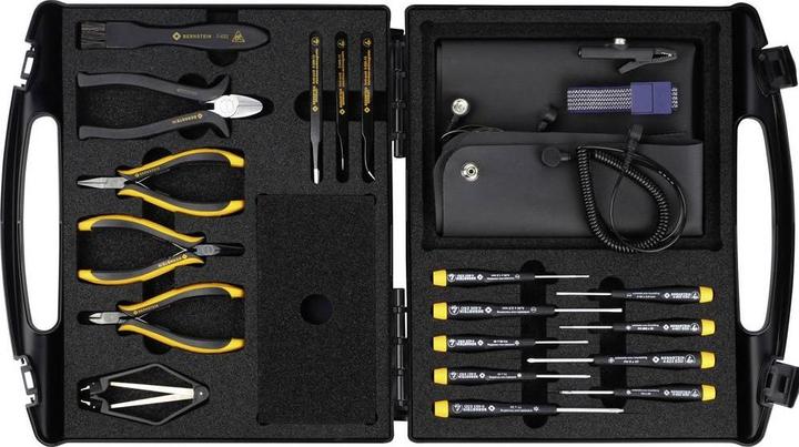Image du produit Bernstein ESD, kit d'outils professionnels dans une mallette (18 pièces)