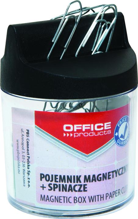 Actual product image Office Products Magnetic container for clips, round, with clips, transparent