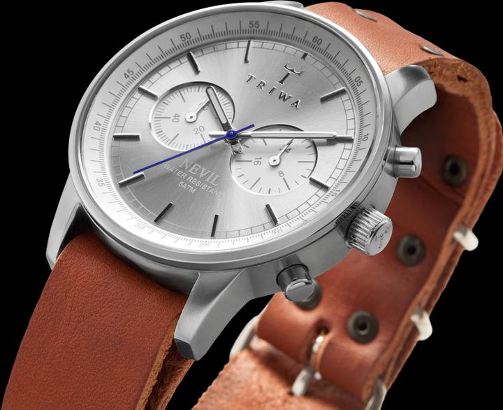 Actual product image Triwa Stirling Nevil Brown Nato (Analogue wristwatch, Chronograph, 42 mm)