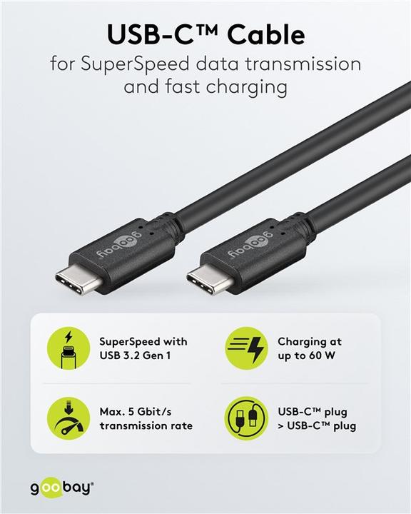 Image du produit S-Conn USB C – USB C (1 m, USB 3.1, 60 W)