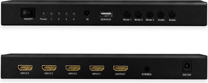 Produktbild LogiLink HDMI-Switch 4x1-Port, Multiviewer, 4K/30 Hz, Scaler, Seamless, RC