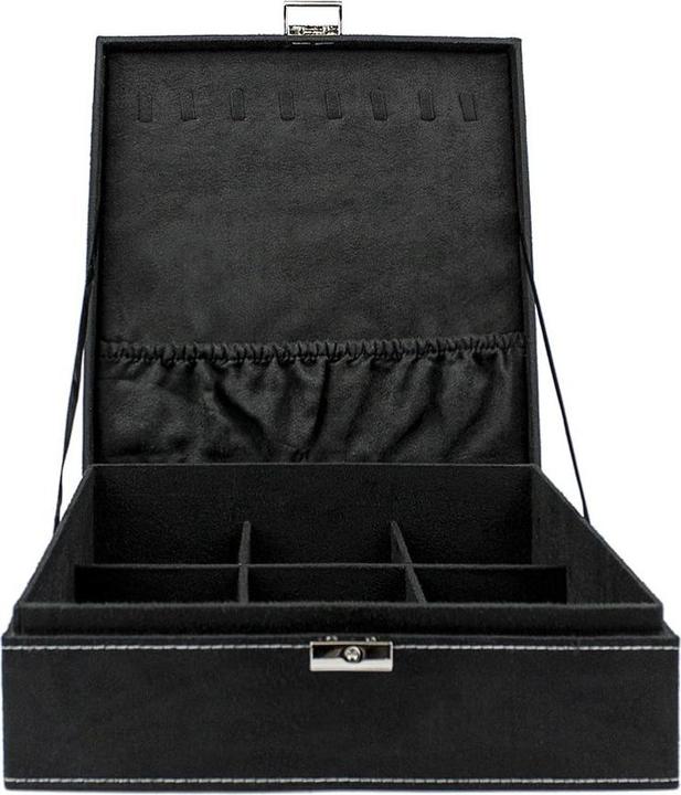 Image du produit JTI Boîte à bijoux, daim - noir, 26 x 26 cm