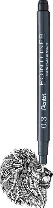 Produktbild Pentel PentelArts Permanent Fineliner Pointliner, schwarz, 0,1 mm (Schwarz, 1 x)