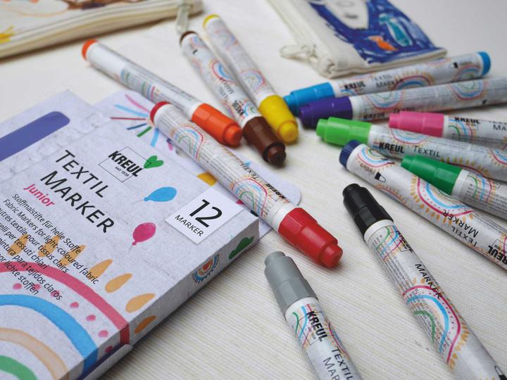 Actual product image Kreul T-Shirt Painter (Black, Brown, Light blue, Green, Violet, Pink, 4 mm, 12 x)