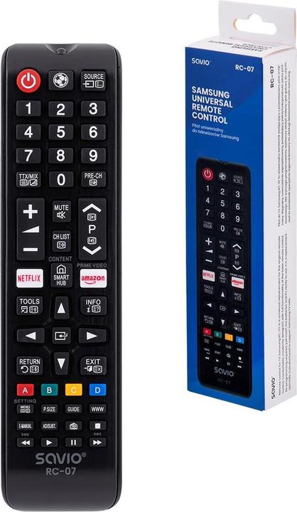 Produktbild Savio RC-07 Fernbedienung IR Wireless TV Drucktasten (Universal Fernbedienung, Miracast)