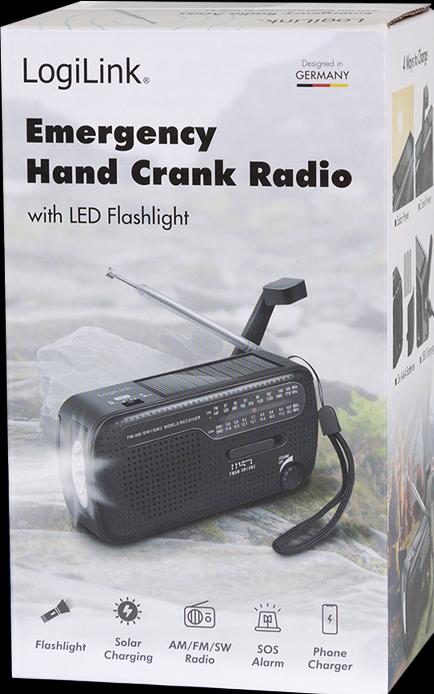 Produktbild LogiLink Dynamo-Handkurbel-Radio (MW, UKW, KW)