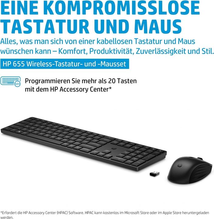 Produktbild HP und Maus Inc. Set für kabellose Tastatur und Maus 655 4R009AA (DE, Kabellos)