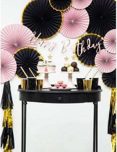 Immagine prodotto Partydeco Ghirlanda Pompons Nero e Oro