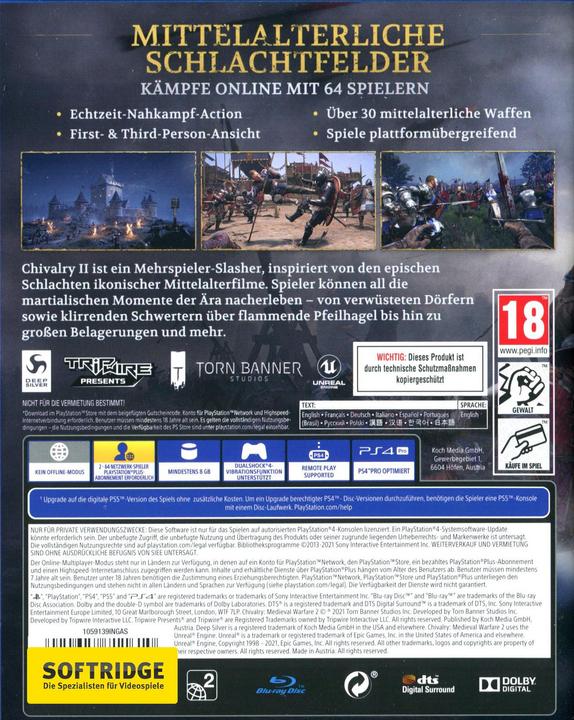 Immagine prodotto Deep Silver Chivalry 2 Edizione Day One (PS4, DE)