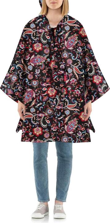 Immagine prodotto MGA Mini Maxi Poncho AN7064 Paisley Black - Parapioggia in tessuto di poliestere di alta qualità. (Taglia unica)