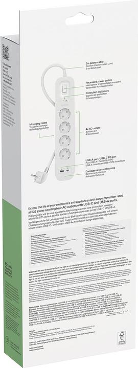 Produktbild Belkin Surgemaster Überspannungsschutz (4 x, 2 m)