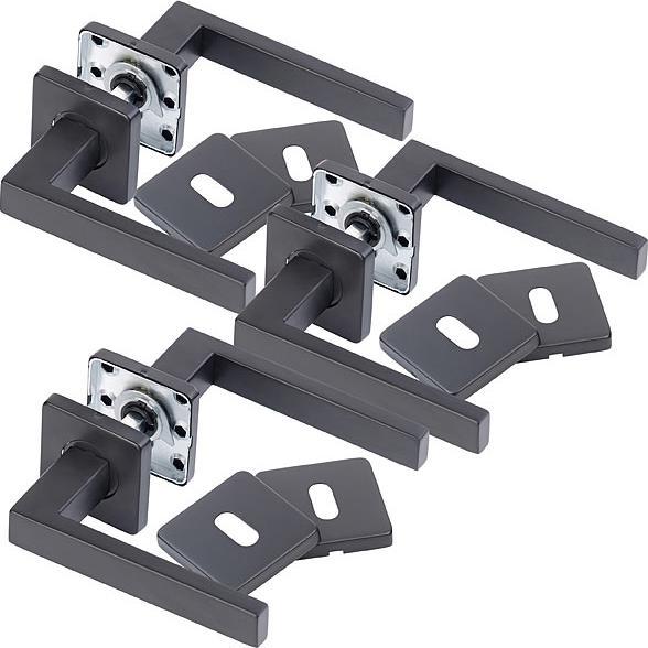 Actual product image AGT Set of 3 stainless steel door fittings (Door handle)