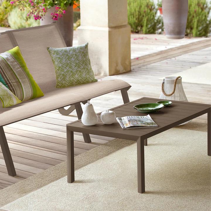 Produktbild Grosfillex Sunset Gartentisch Niedrig 100x60cm H:37cm Aluminium
