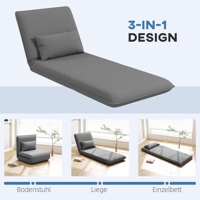 Immagine prodotto Swisshandel24 Bodensofa 3-in-1 Klappbar Schlafsofa, Gepolstert Sofabett mit Schlaffunktion (Divano letto)
