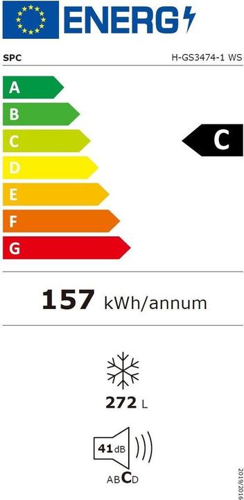Etichetta energetica SPC H-GS3474-1 WS (Struttura autonoma, 272 l)