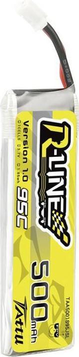 Immagine prodotto Tattu Batteria RC LiPo 500 mAh 3,7 V 95C R-Line (3.70 V, 500 mAh)