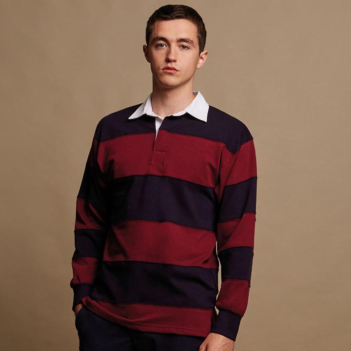 Produktbild Front Row Rugby Poloshirt Langärmlig Gestreift (XXL)