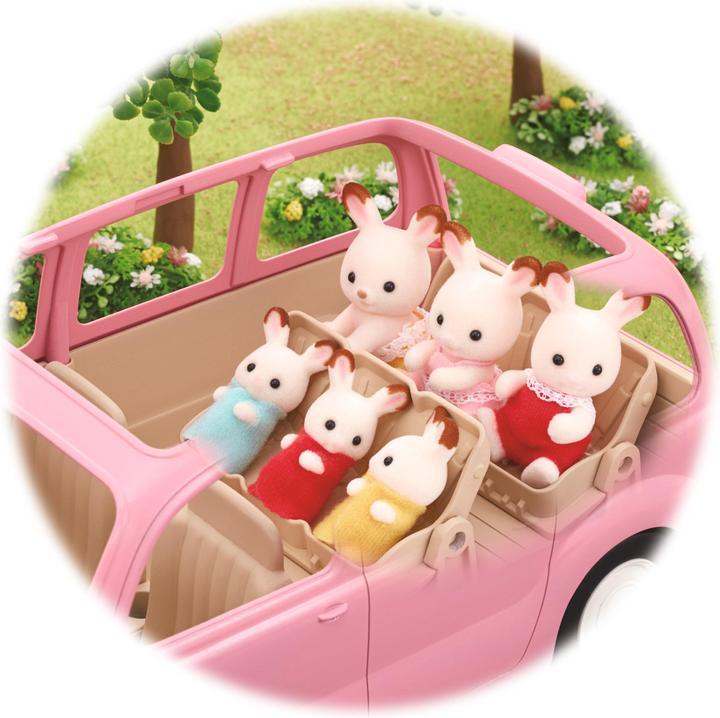 Image du produit Sylvanian Families Le monospace rose set pique-nique