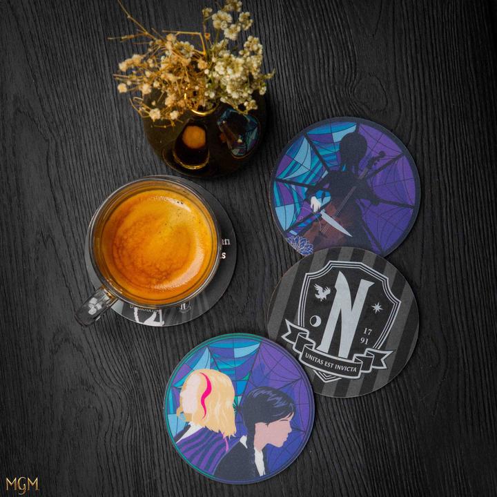 Image du produit Cinereplicas Wednesday pack 4 sous-verres (4 x, Dessous de verre)