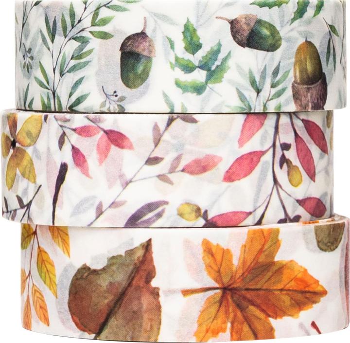 Produktbild Colorations Washi Tape Herbstblätter 3 Rollen, 5mtr.