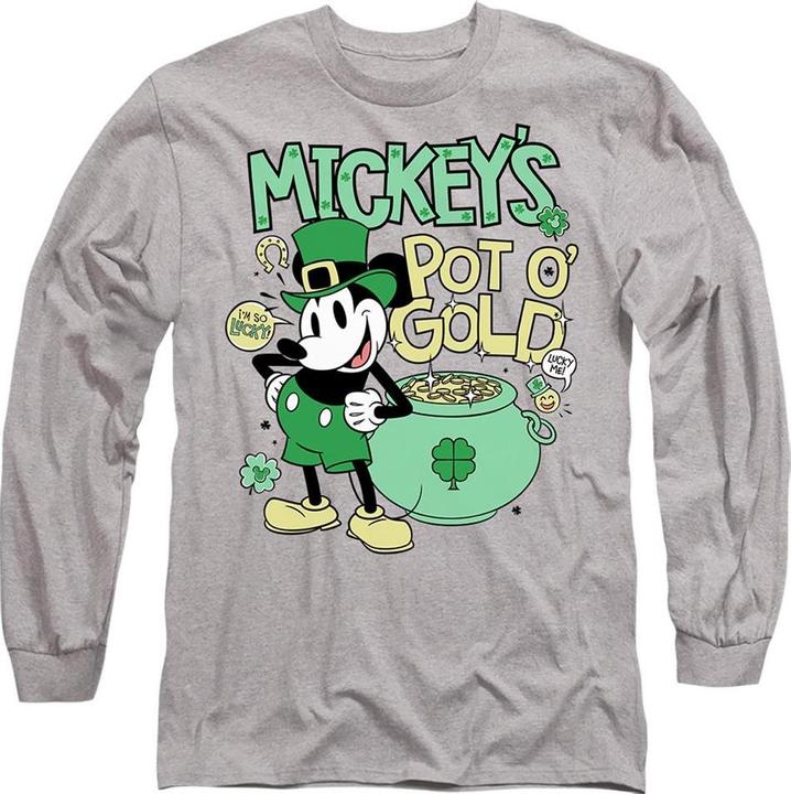 Actual product image Mickey Mouse Unisex Adult Pot O Gold St Patricks Day T-Shirt (M)