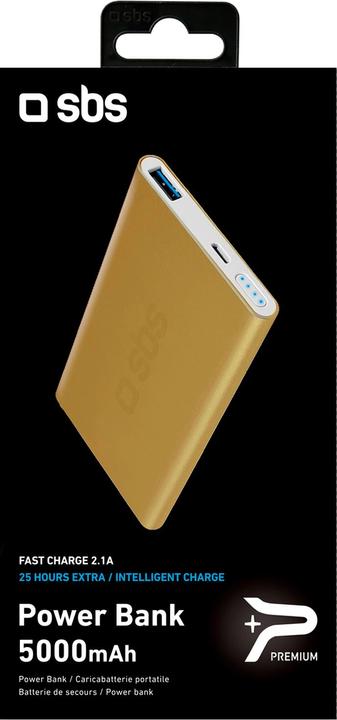 Actual product image SBS Fast charge 5000mAh Power bank - Gold Collection (5000 mAh, 18.50 Wh)