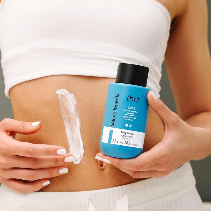 Actual product image Skincyclopedia Hyaluronic Acid Body Moisturiser with Glycerin, Niacinamide, Ceramides, Shea Butter and Almond Oil 3 (Body lotion, 300 ml)