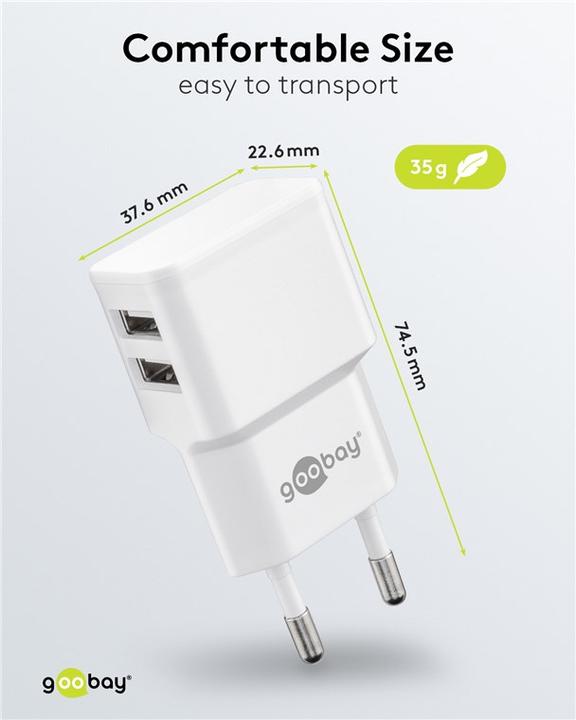 Produktbild Goobay Ladegerät 2x USB A (12 W)