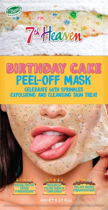 7th Heaven Birthday Cake Peel-Off Face Mask with Plant Based Sprinkles and Vanilla to Exfoliate and Moisturise (8 ml)