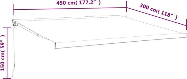 Immagine prodotto VidaXL Tenda da sole a bracci snodabili gialla e bianca 4,5x3 m Tessuto e (3 m)
