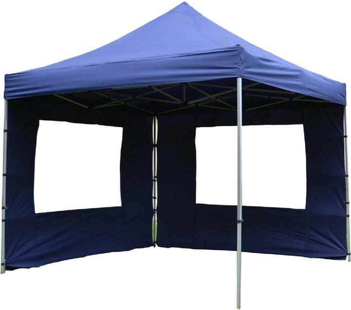 Actual product image VCM PROFI Falt Pavillon Partyzelt mit 2 Seitenteilen 3x3m blau wasserdichtes Dach (300 cm, 300 cm)