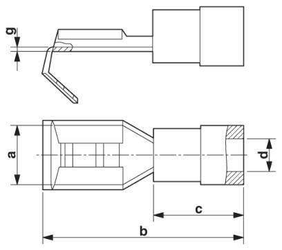 Image du produit Phoenix Contact Cosse plate Largeur d'insertion : 6.3 mm Épaisseur d'insertion : 0.8 mm 180 ° Partiellement isolée