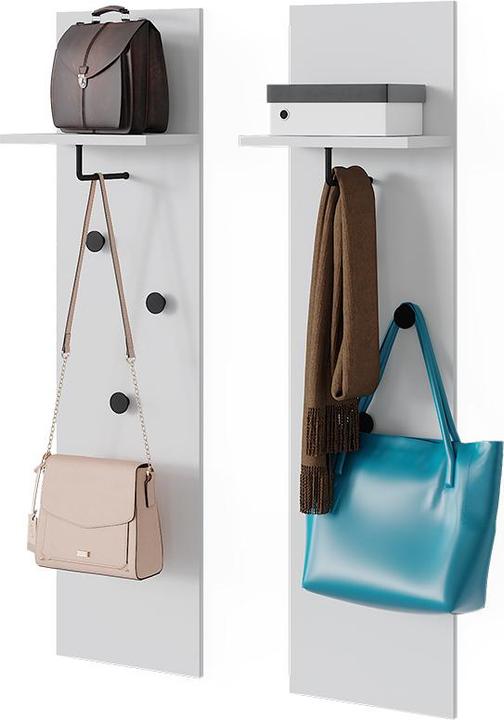 Image du produit Vicco Porte-manteau Siri, blanc, lot de 2 porte-manteaux muraux