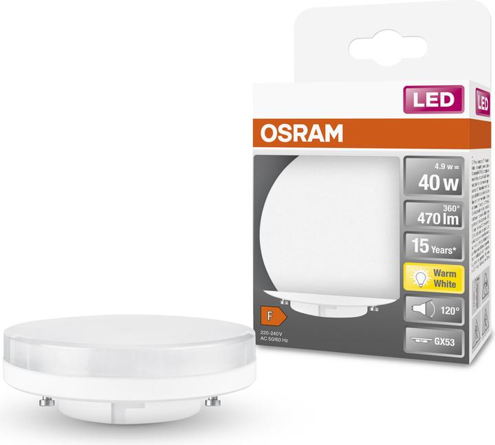 Actual product image Osram Star 40 (GX53, 4.90 W, 470 lm, 1 x, F)