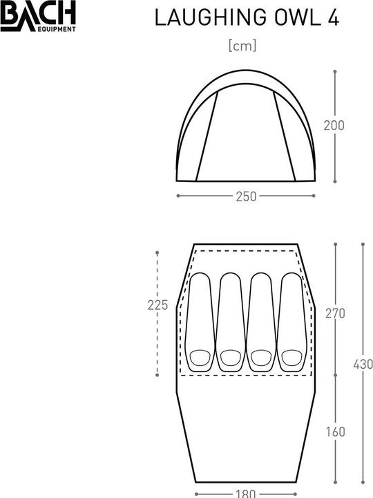 Valori nutrizionali e ingredienti Bach Gufo che ride 4 (Tenda a tunnel, 5.70 kg, 4 persone)
