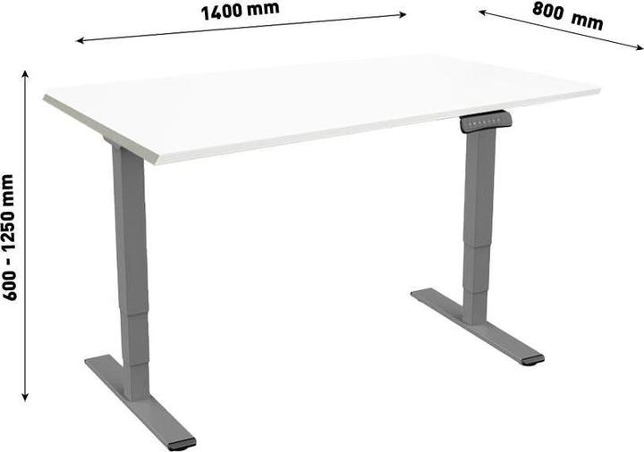 Image du produit Contini Pied & siège ET225E 1.4 x 0.8 m, gris foncé/blanc (140 x 80 x 130 cm)