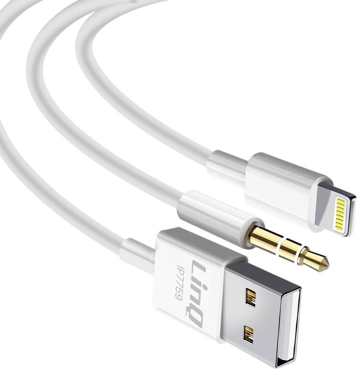 Actual product image LinQ USB A – Lightning/3.5 mm Klinke (1.20 m, USB, 3.5mm jack (AUX), Lightning)